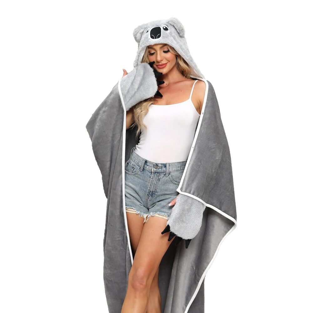 4604 Koala Costume Adult Koala Gifts Wearable Hooded Blanket Soft Cute Warm